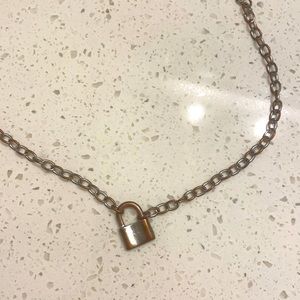 silver lock necklace